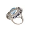 Image 3 : 9.13 ctw Aquamarine, Sapphire and Diamond Ring - 18KT White Gold