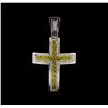 Image 1 : 5.25 ctw Diamond Cross Pendant - 14KT White Gold