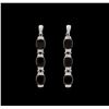 Image 1 : Crayola 21.00 ctw Garnet and White Sapphire Earrings - .925 Silver
