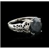 Image 1 : 14KT White Gold 5.77 ctw Sapphire and Diamond Ring