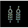 Image 1 : 3.80 ctw Opal Earrings - 18KT Yellow Gold