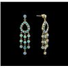 Image 2 : 3.80 ctw Opal Earrings - 18KT Yellow Gold