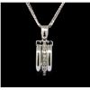 Image 1 : 14KT White Gold 0.77 ctw Diamond Pendant With Chain