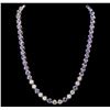 Image 2 : 14KT White Gold 25.92 ctw Tanzanite and Diamond Necklace