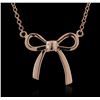 Image 1 : 14KT Rose Gold Bow Necklace