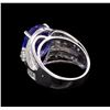 Image 3 : 8.75 ctw Tanzanite and Diamond Ring - 14KT White Gold