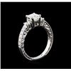 Image 3 : EGL USA Cert 1.11 ctw Diamond Ring - 18KT White Gold