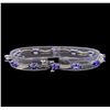 Image 2 : 14KT White Gold 5.15 ctw Tanzanite and Diamond Bracelet