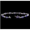 Image 3 : 14KT White Gold 5.15 ctw Tanzanite and Diamond Bracelet