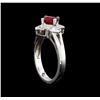 Image 4 : 1.02 ctw Red Sapphire and Diamond Ring - 14KT White Gold