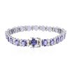 Image 2 : 14KT White Gold 19.14 ctw Tanzanite and Diamond Bracelet