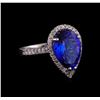 Image 1 : 14KT White Gold 5.93 ctw Tanzanite and Diamond Ring