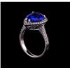 Image 4 : 14KT White Gold 5.93 ctw Tanzanite and Diamond Ring