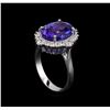 Image 4 : 5.65 ctw Tanzanite and Diamond Ring - 14KT White Gold