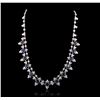 Image 2 : 14KT White Gold 13.78 ctw Sapphire and Diamond Necklace