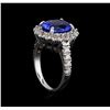 Image 4 : 3.94 ctw Tanzanite and Diamond Ring - 14KT White Gold