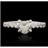 Image 2 : 14KT White Gold EGL Certified 1.53 ctw Diamond Ring