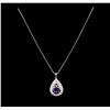 Image 2 : 14KT White Gold 1.88 ctw Tanzanite and Diamond Pendant With Chain