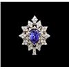 Image 2 : 1.87 ctw Tanzanite and Diamond Ring - 14KT White Gold