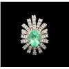 Image 2 : GIA Cert 4.99 ctw Emerald and Diamond Ring - 14KT White Gold
