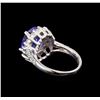 Image 3 : 14KT White Gold 4.22 ctw Tanzanite and Diamond Ring