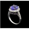 Image 4 : 14KT White Gold 4.22 ctw Tanzanite and Diamond Ring