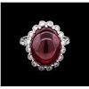 Image 2 : 15.71 ctw Ruby and Diamond Ring - 14KT White Gold