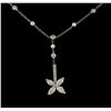 Image 2 : 2.00 ctw Diamond Pendant with Chain - 14KT White Gold