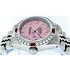 Image 3 : Rolex Stainless Steel Pink MOP Diamond and Ruby DateJust Ladies Watch