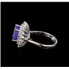 Image 3 : 14KT White Gold 4.36 ctw Tanzanite and Diamond Ring