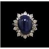 Image 2 : 14KT White Gold 14.74 ctw Sapphire and Diamond Ring
