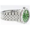 Image 2 : Rolex Stainless Steel Green Index Pyramid Diamond DateJust Men's Watch