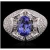 Image 2 : 18KT White Gold 2.51 ctw Tanzanite and Diamond Ring