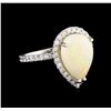 Image 1 : 2.66 ctw Opal and Diamond Ring - 14KT White Gold