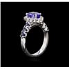 Image 3 : 1.57 ctw Tanzanite, Sapphire and Diamond Ring - 14KT White Gold