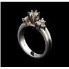 Image 4 : 0.74 ctw Diamond Ring - 18KT White Gold