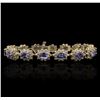 Image 1 : 14KT Yellow Gold 9.90 ctw Tanzanite and Diamond Bracelet