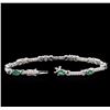 Image 3 : 3.13 ctw Alexandrite and Diamond Bracelet - 14KT White Gold