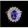 Image 2 : 2.04 ctw Tanzanite and Diamond Ring - 14KT White Gold