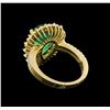 Image 3 : 14KT Yellow Gold 3.82 ctw Emerald and Diamond Ring