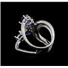 Image 3 : 3.51 ctw Blue Sapphire and Diamond Ring - 14KT White Gold