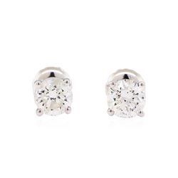 1.05 ctw Diamond Stud Earrings - 14KT White Gold