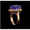 Image 4 : 9.20 ctw Tanzanite and Diamond Ring - 14KT Rose Gold