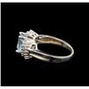 Image 3 : 14KT White Gold 1.17 ctw Aquamarine and Diamond Ring