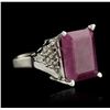 Image 1 : SILVER 15.72 ctw Ruby and White Topaz Ring