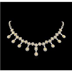 30.65 ctw Fancy Yellow Diamond Necklace - 18KT Two-Tone Gold