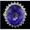 Image 1 : 14KT White Gold 19.12 ctw Tanzanite and Diamond Ring