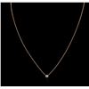 Image 2 : 14KT Rose Gold 0.09 ctw Diamond Solitaire Necklace