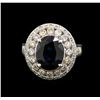 Image 2 : 14KT White Gold 3.57 ctw Sapphire and Diamond Ring