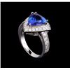 Image 4 : 3.26 ctw Tanzanite and Diamond Ring - 14KT White Gold